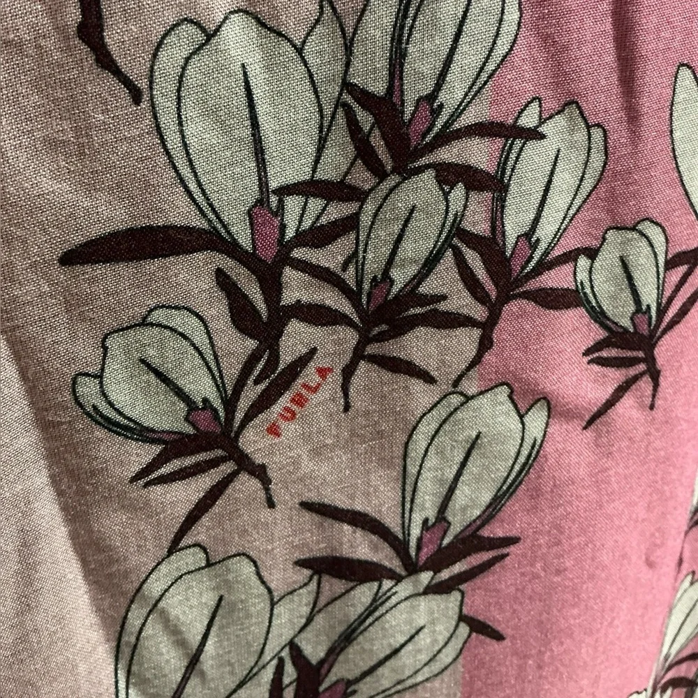 Furla Pink Floral Oversized Scarf Wrap Shawl Stole 72” x 27”